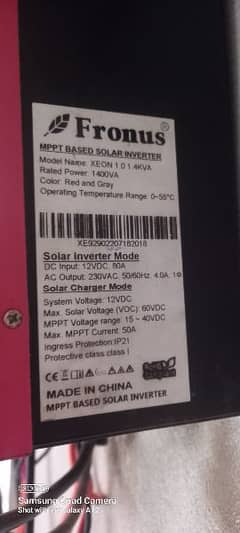 Solar Inverter Fronus With Solar Plate & 100 A Battery