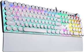 AULA F2088 Typewriter Style Mechanical Gaming Keyboard,Rainbow LED Ba