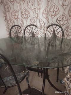 Glass Dinning Table with 6 chairs