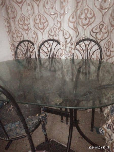 Glass Dinning Table with 6 chairs 0
