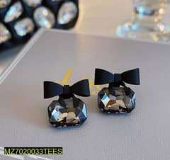 Black Bow design Aluminium Plated studs