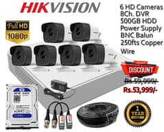 Hikvision 06 CCTV Cameras Price in karachi HD CCTV cameras Package