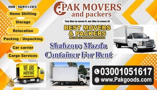 Home shifting and relocation/cargo and Goods transport container Mazda