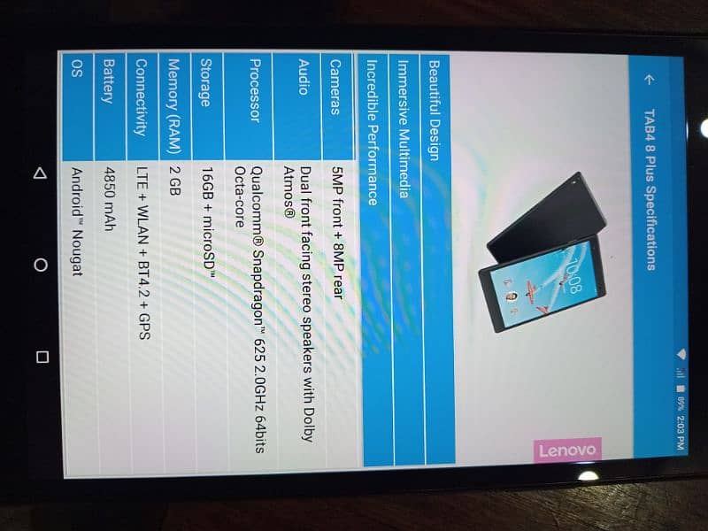 lenovo tab 4 8 plus urgent sale 6