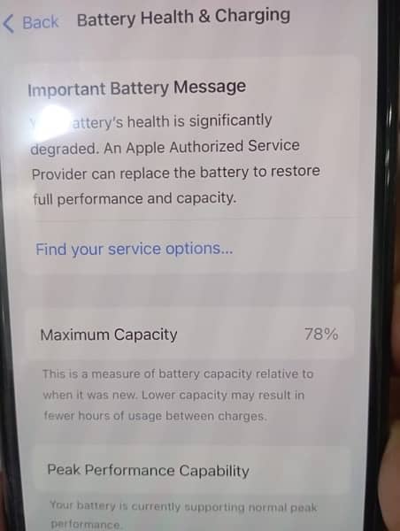 iPhone XS non PTA (64gb) battery health 78% 7