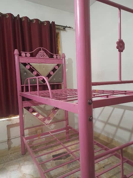 Bunk Bed made of Hard Iron in Pink 0