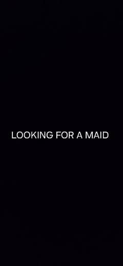 looking for a maid