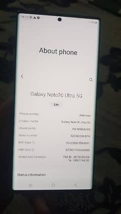 samsung note20 ultra 03097754596 official pta approve total k