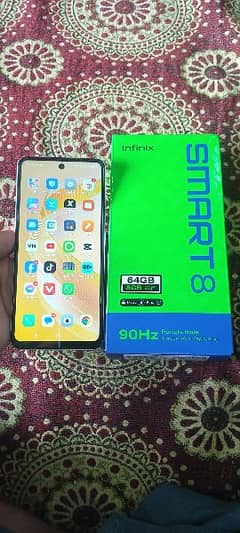 infinix Smart 8 Urjant Sell 10/10 ok complite Box