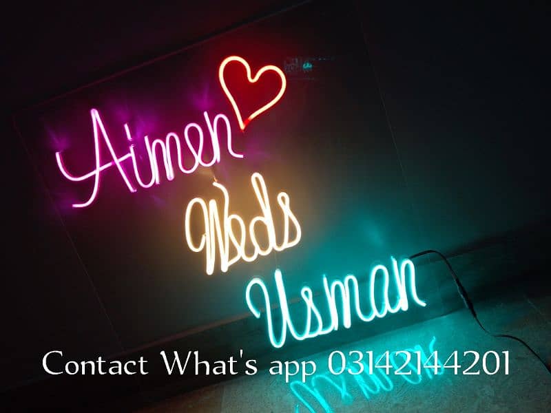 Customized Neon Sign Name-plate For wall Any Event Wedding 0