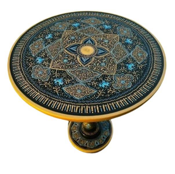 Round Naqshi Style Coffee Table - Side Table 2