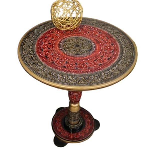 Round Naqshi Style Coffee Table - Side Table 4