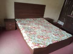 Bed for sale with 2 side tables & mattresses