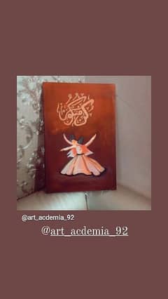Sufi painting on 12x18 canvs