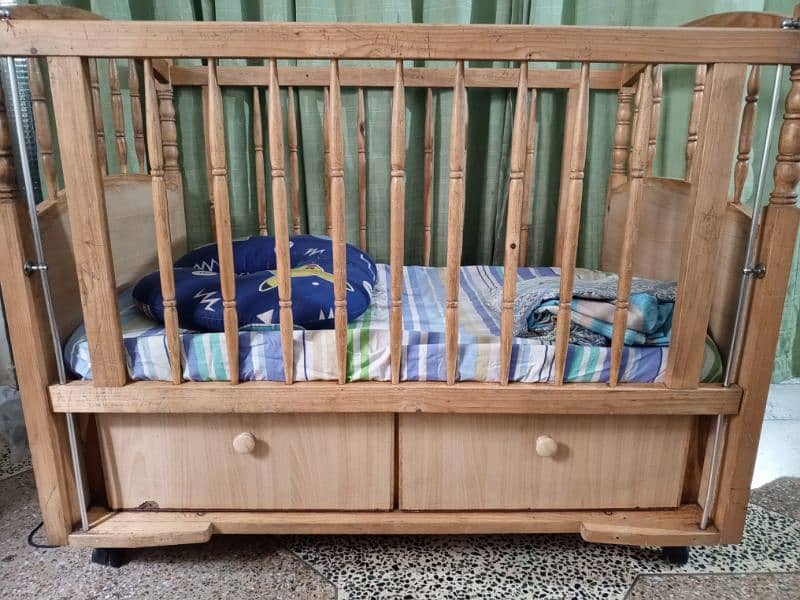 Baby wooden cot/crib,walker and bassinet for sale 0