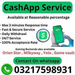 Cashapp & Games Back-ends available