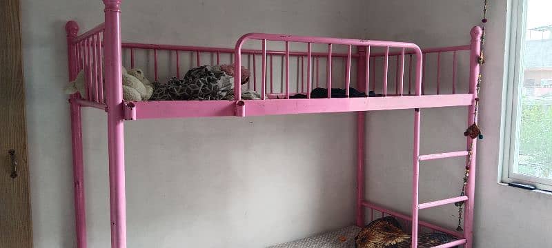 bunk bed with slide pink colour 2