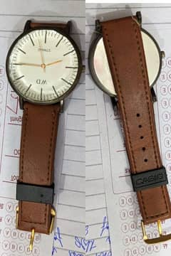 Leather watch in brown color