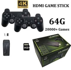 4K game stick with 2 wireless joystick,20000 games included