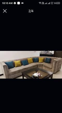 6 seated L shape sofa in almost new condition