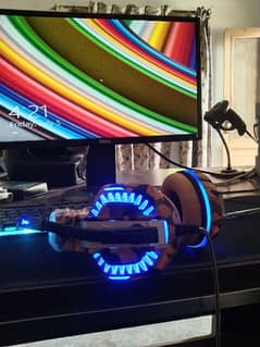 Gaming headphone with blue light sterio+Base audio