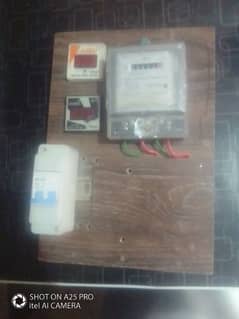 sub meter+circuit bracker+ volt meter+ampire meter with wood board