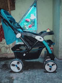 Baby PRAM & Stroller Limo Blue with Reversible Handlebar