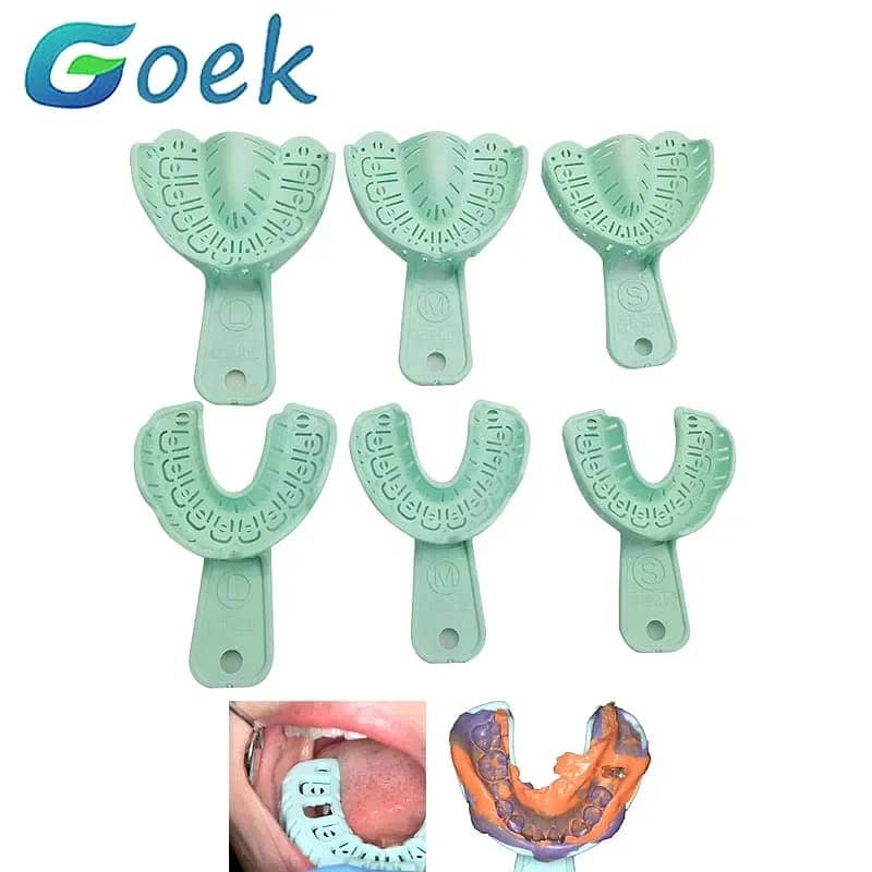 6 Pcs/set Dental Implant Tray Green Full Mouth Adult And Children Cen 0