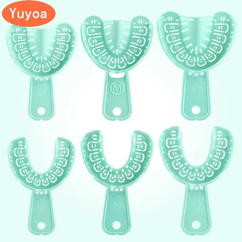 6 Pcs/set Dental Implant Tray Green Full Mouth Adult And Children Cen 1