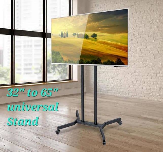 lcd led tv stand floor with 4 wheel office home expo event use 0