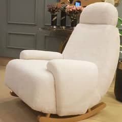 Nordic White Boucle Sherpa Rocking Chair & Lounge Chair