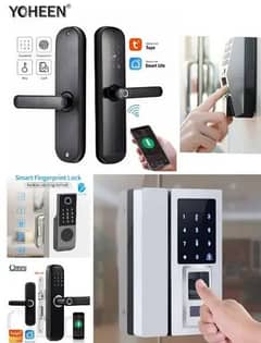 Electric door lock card fingerprint smart lock access control system