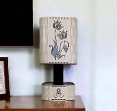 wooden night table lamp
