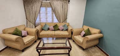 5 seater sofa set with pure wood center table