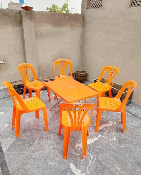 Fello Plastic Chairs and Table set 6