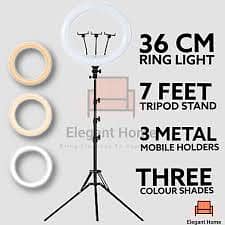 26CM Selfie LED Ring Light 7 Feet Tripod Stand & Mobile Phone Holder