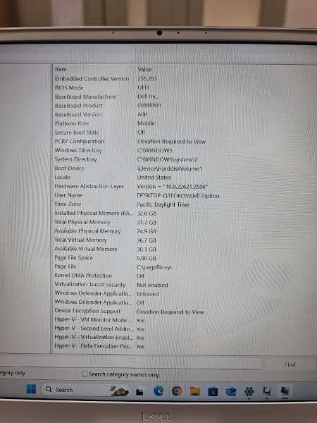 Dell Inspiron 15, 5406, i7, 11th generation, 32GB ram, 512gb hard 5