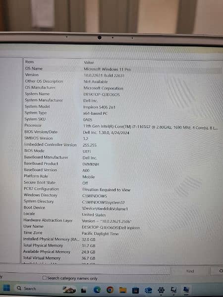 Dell Inspiron 15, 5406, i7, 11th generation, 32GB ram, 512gb hard 7