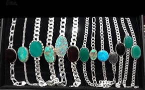 "Silver Bracelets with Gemstones"