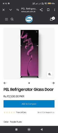 Pel refrigerator Glass Door