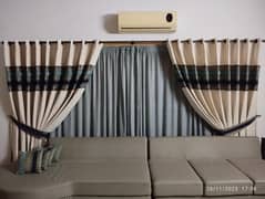 off white / velvet curtains / feroze chiffon / lounge / drawing room