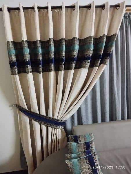 off white / velvet curtains / feroze chiffon / lounge / drawing room 1