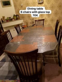 Good Dining Table with 6 Cushioned Seats