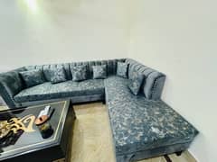 6 seater grey L shape sofa
