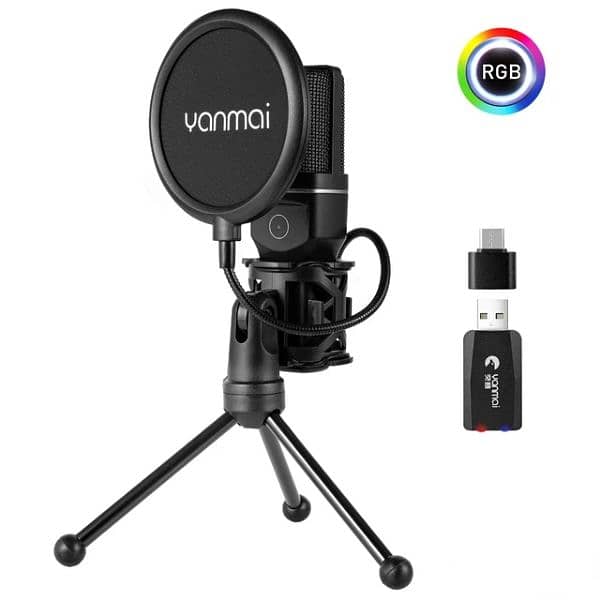 Yanmai sf 777 w  RGB USB + type c Condenser Wireless microphone 3