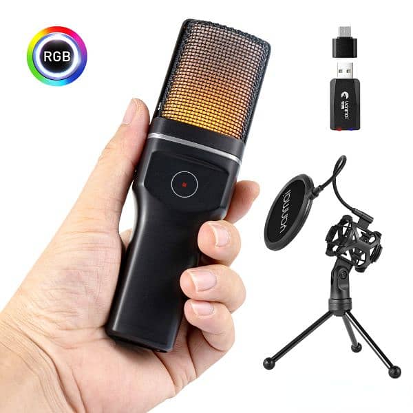 Yanmai sf 777 w  RGB USB + type c Condenser Wireless microphone 8