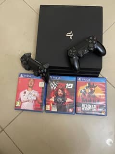ps4 pro with 2 controllers