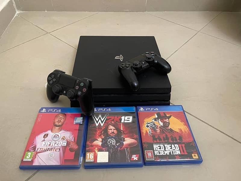 ps4 pro with 2 controllers 1