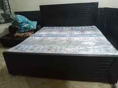 Wooden Double Bed with Mattress