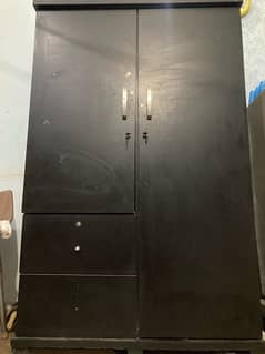 black wooden almari / almirah wardrobe